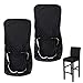 BSTKEY Lot de 2 housses extensibles pour chaises latérales - Housses de chaises de bar - Housses de protection extensibles - Noir