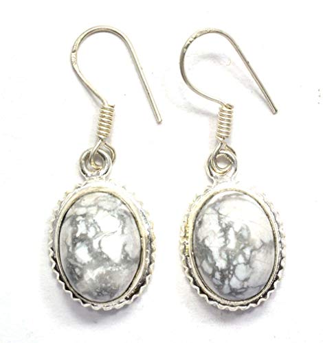 Kashish Dendrita ágata hecha a mano PENDIENTE para Mujeres 1.5 ' Gris