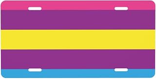 Bi Pan Combo Pride Flag License Plate 6" X 12" Personalized Funny Aluminum Metal Front License Plates