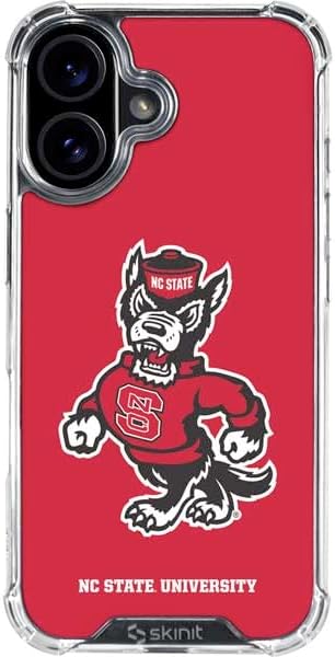Skinit Clear Phone Case Compatible with iPhone 16 - Officially Licensed North Carolina State University NC Wolfpack Design