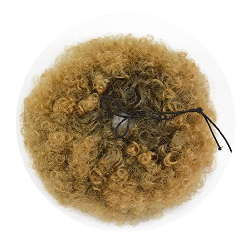 Afro Puff Drawstring Ponytail with Two Clips for Black Women Synthetic Curly Ponytail Bun Extension Hairpieces Updo Hair Extensions (Medium - Image 3