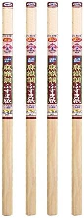 アサヒペン 麻織調ふすま紙 ２枚入り ７１３－あけ野 ４本セット