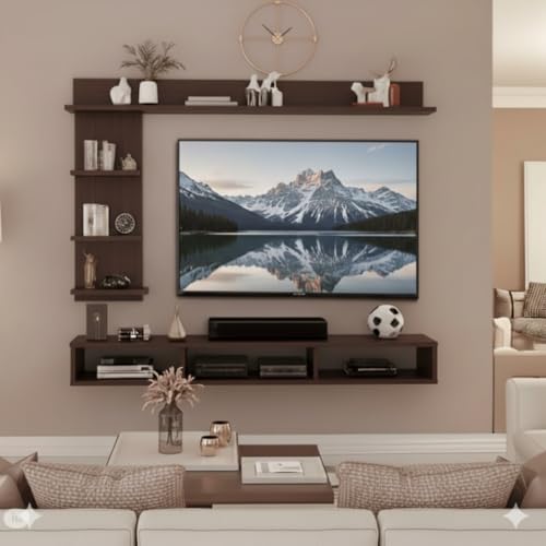 Image of 48 inches Base Tv Unit /Cabinet Set Elegant Home decoret Style Wall Stand Home decore Wall for Living Room | Dining Room | Outdoor | Kid's Room (Mocha Wenge)