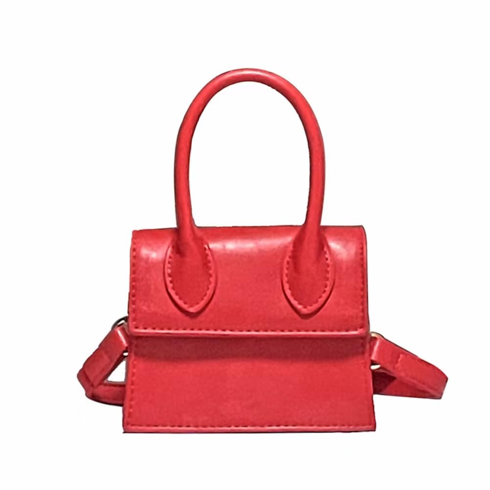 Cute Purse Mini Crossbody Bags for Women Top Handle Clutch Handbag (Red)