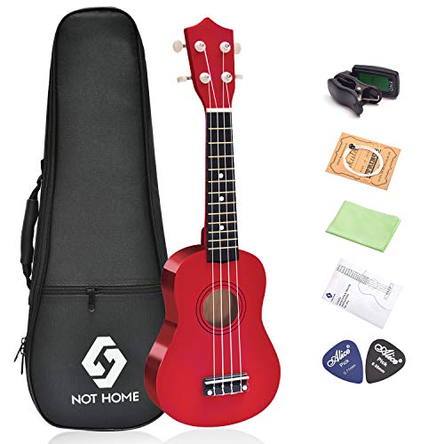 NOT HOME Soprano Ukulele Beginner Pack, 21 Inch Basswood kids Ukuleles Starter Kit