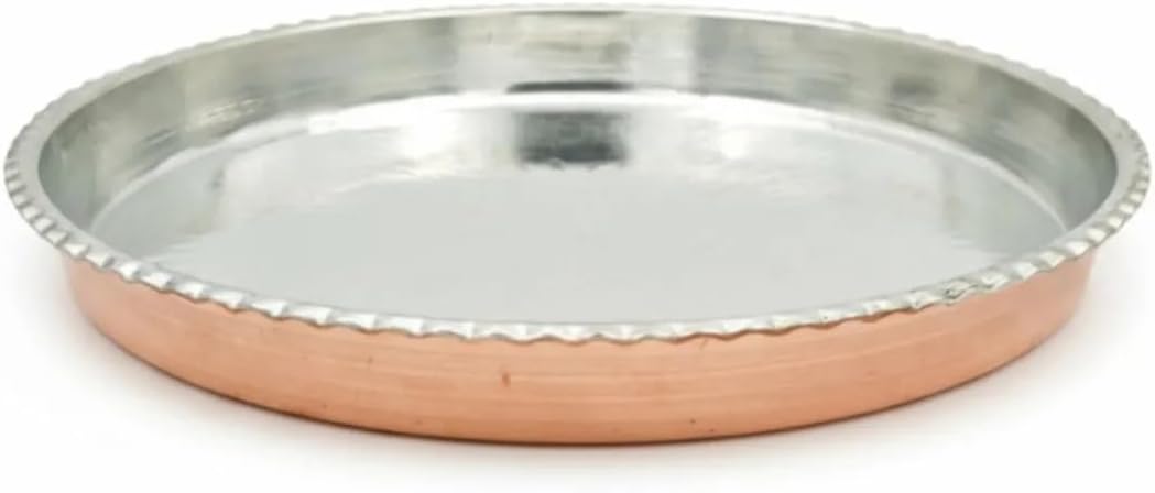 SODEF Round Baking Pan Copper 15 Inch for Oven Use, Durable Kitchen Bakeware for Cakes, Cookies, and Breads - Copper, One Size
