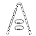 KLEHOPE Stahlkette, Verlaengerungs-Kette aus Edelstahl Bruchlast Max 350 kg mit 2 Karabiner Haken, 50cm Schweisskette Edelstahl, Ø5 mm Kette aus Edelstahl Kann für Schaukeln, Hängematten usw
