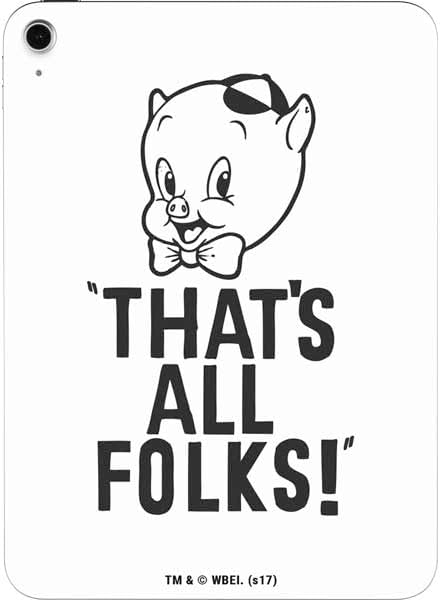 Skinit Decal Tablet Skin Compatible with iPad 11th Gen (2025) - Officially Licensed Looney Tunes Porky Thats All Folks Grid Design