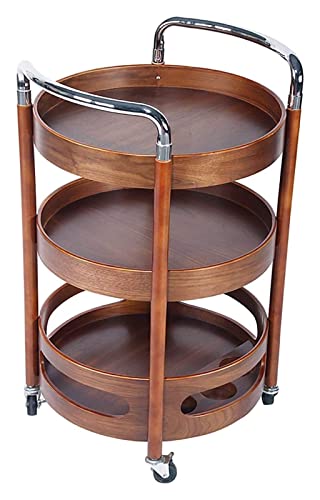 Este Carrito de Servicio de Bar de 3 Niveles con Ruedas es Ideal para el hogar, hoteles y restaurantes. También Funciona como Elegante Estante de Cocina, Carrito de peluquería, aparador Vers