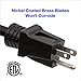 Clear Power 10 ft 3-Wire Heavy Duty Power Cord, Replacement Cord 14/3 SJT for for Power Tools and appliances, Black, 3 Prong Grounded Plug, DCIC-0007-DC