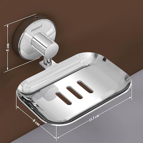 Image of Plantex (Primax) 304 Grade Stainless Steel Soap Holder /Bathroom Soap Holder /Kitchen Soap Stand for Sink - Bathroom Accessories (Chrome)