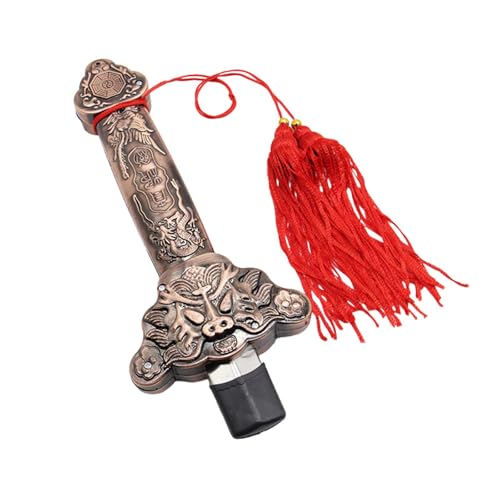 haoyunjianjiak 太極拳 太極剣 剣 健身剣 古武術 伸縮式 演劇用 運動 穂付き 入門 初心者 演舞 コンパクト 軽量 ショートスタイル 練習 演武用 (ブロンズABSヘビーモデル + 小剣タッセル)