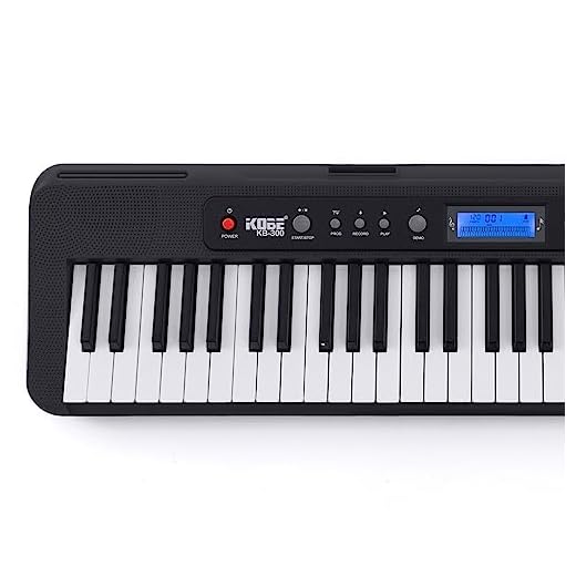 Teclado Musical Arranjador Kobe KB-300 5/8 61 Teclas Sensíveis ao Toque com Pedal Sustain
