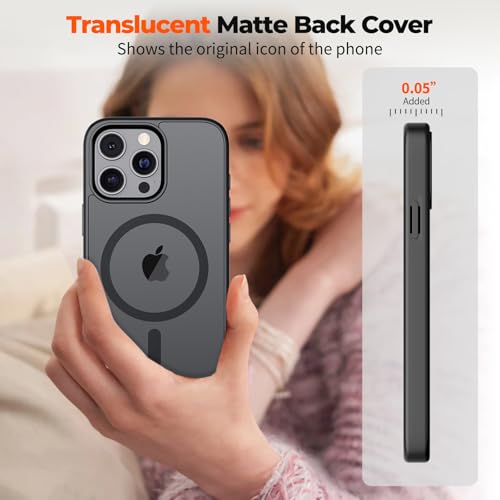 zapica Magnetic for iPhone 16 Pro Max Case, Black | Compatible with MagSafe, Military Grade Drop Protection, Translucent Matte Anti-Scratch Phone Cover - image 7