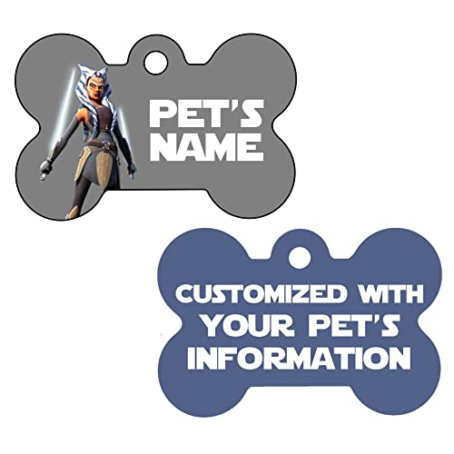 Ahsoka Tano 2-Sided Pet Id Dog Tag | Personalized for Your Pet (Bone Shaped)