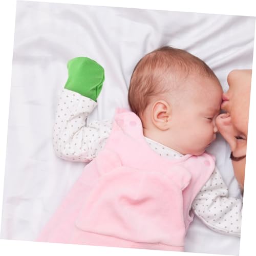 PartyKindom 4Pairs Newborn Scratch Gloves Cotton Mittens for Face Protection Comfortable Breathable Random Color for Unisex Safety Gloves4