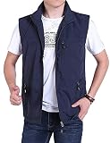 Yimoon Men's Casual Outdoors Lightweight Vest Breathable Mesh Lining Travels Sports Vest Jacket (Nav