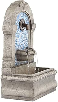 Manhasset 30 1/4" High Large Italian Outdoor Decor Blue Faux Stone Floor Fountain Standing Waterfall Tiered Cascading Water Feature for Outside Garden Patio Yard Backyard Porch Deck - John Timberland