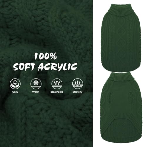 Image of BINGPET Dog Sweater for Large Dogs, Turtleneck Knitted Clothes