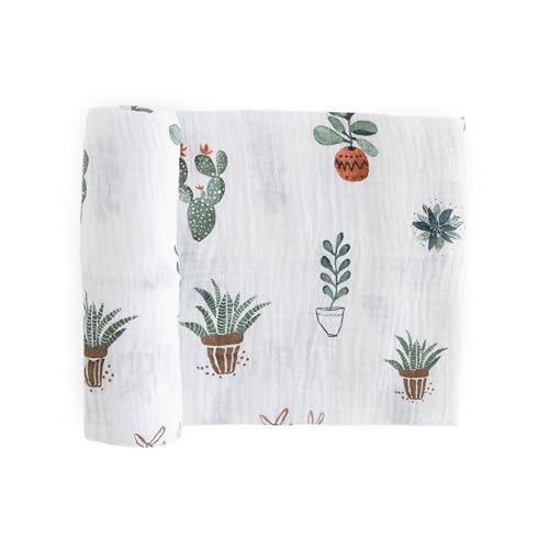Image of Little Unicorn Premium Cotton Swaddle Baby Blanket | Breathable Fabric | for swaddling, Play, Nursing & More (Prickle Pots)
