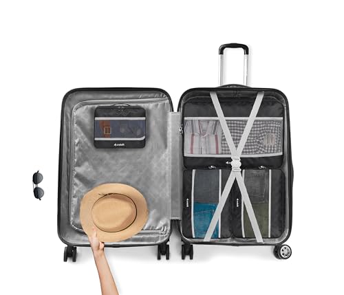 Image of CRALOFT Packing Bags for Travelling, Travel Organizer Bag, Cloth Organizer for Travel, Suitcase Organizer for Travelling, Travel Organiser Bags 4 Piece Set (1 Large, 2 Medium, 1 Small, Black)