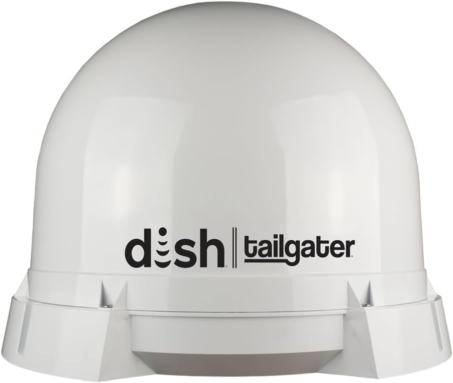 KING DT4450 DISH Tailgater Bundle - Portable/Roof Mountable Satellite TV Antenna and DISH Wally HD Receiver , White , Western & Eastern Arc Satellites