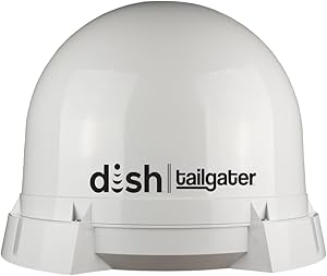 KING DT4450 DISH Tailgater Bundle - Portable/Roof Mountable Satellite TV Antenna and DISH Wally HD Receiver , White , Western & Eastern Arc Satellites