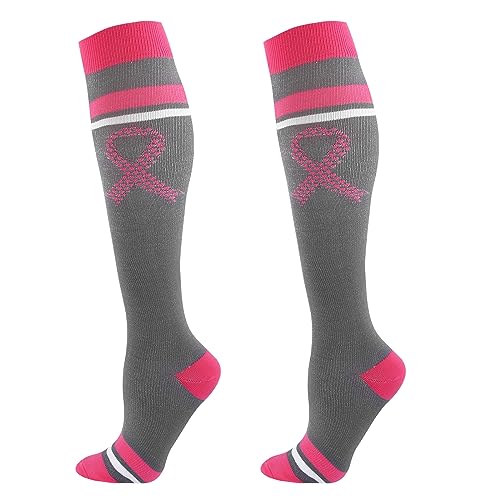 Image of Junely Compression Socks for Women Knee High Festival for Running Athletic Nurses Pregnant Women Work Support Travel Flight