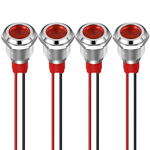 GUUZI 12 mm Luz Indicadora LED 12-24 V Luz Señal Impermeable