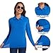 Women's Polo Shirts Breathable UV Sun Protection Shirts Athletic Workout T Shirts Long Sleeve Collared Golf Top Shirts(Royal Blue,L)
