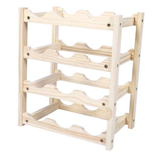Soporte de vino de madera PRETYZOOM 39.5x34.4 cm miniatura 1