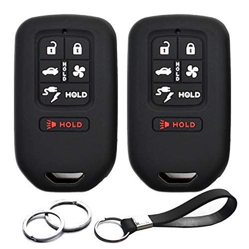 INFIPAR 2pcs Compatible with Honda Clarity 6 Buttons Key Fob Cover Case Key Chain Protector Keyless Remote Holder for Honda Clarity Electric Hydrogen Plug-in Hybrid Fuel Cell PHEV
