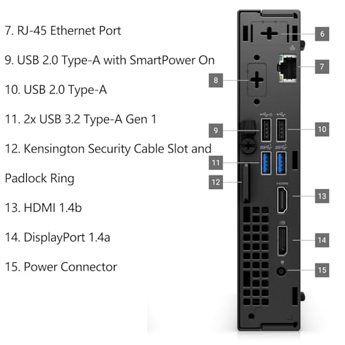 Image of Dell OptiPlex 7020 Micro Form Factor Desktop Computer, 2 DisplayPorts, Intel 14-Core i5-14500T, 32GB DDR5, 1TB PCIe SSD, WiFi 6E, HDMI, BT, Tiny MFF Business Mini PC for Home Office, Windows 11 Pro
