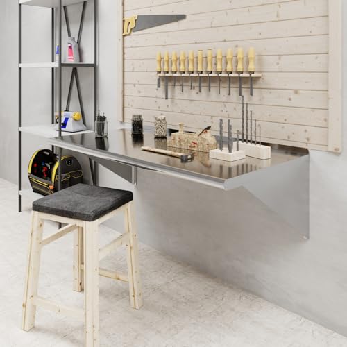 Image of AmGood 48 inch Long X 24 inch Deep Stainless Steel Wall Shelf | NSF Certified | Appliance & Equipment Metal Shelving | Kitchen, Restaurant, Garage, Laundry, Utility Room