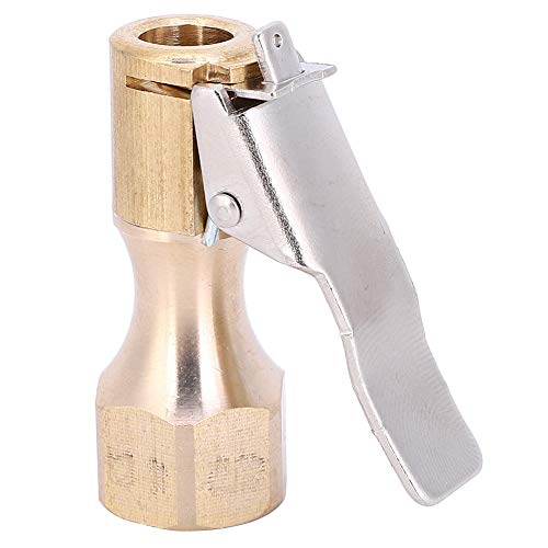 2 uds., Boquilla de bomba rosca interna de 1/4 pulgadas, mandriles de aire, portabrocas de neumático de bloqueo recto de flujo abierto con clip para accesorios compresor de calibre de inflador(1/4)