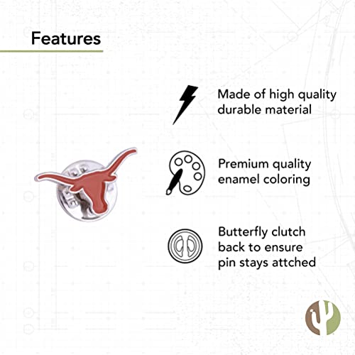 Desert Cactus University of Texas Lapel Pins Longhorns UT Austin Logo Enamel Made of Metal3