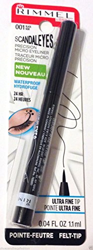 (Pack of 2) Rimmel SCANDAL EYES Liquid Eyeliner # 001 Black Ultra Fine Felt Tip WATERPROOF