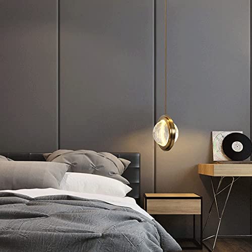Lampe suspendue rétro HJLJKG extérieure allée balcon LED dorée - 3