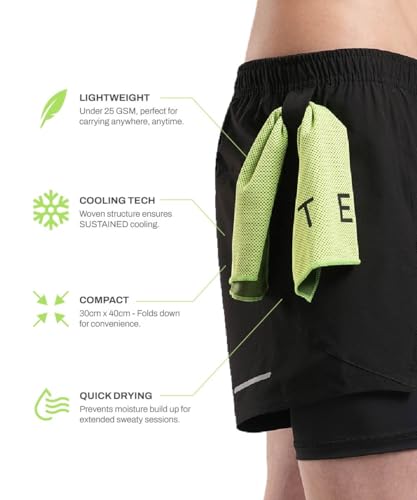 Image of TEGO Pacer Cooling Towel | Lightweight Microfiber | Quick-Dry | Compact | Instant Cooling Effect | Workout & Running Essential