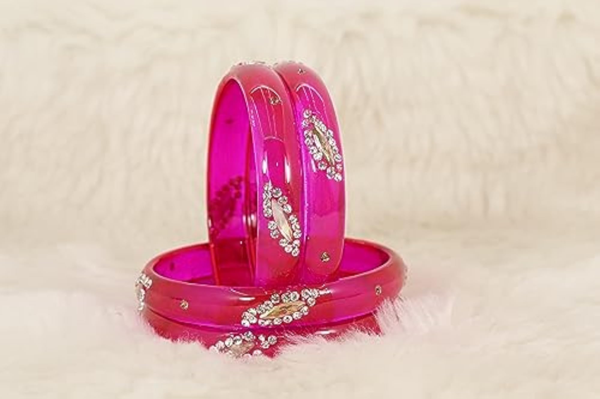 Zircon Gemstone Studded Bangles Set For Women (Pack of 4)