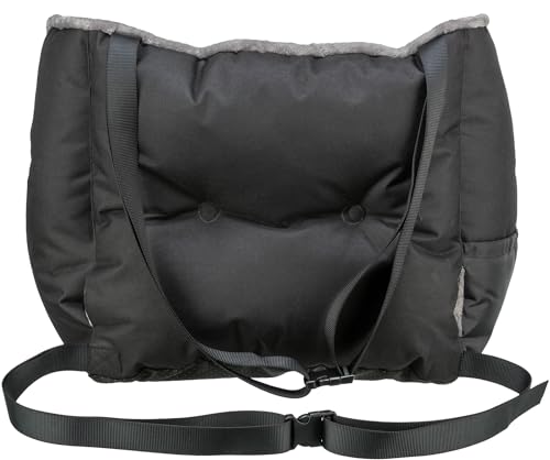 TRIXIE Autositz für Hunde - auch als Reisebettchen - Befestigungsgurte für Fahrzeugsitz - Gurtdurchführung - weich gepolstert - waschbar bei 30 °C - 50 x 40 x 50 cm - 13179