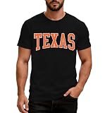 Qskall Mens Texas Shirt Western Southern T-Shirts Texas State Pride Tee Tops Black