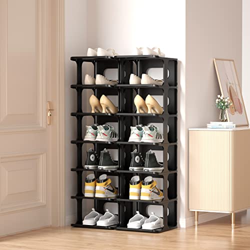 Shoe Rack - Shoe Organizer 14 Tier Shoe Storage Plastic Shoe Rack For Entryway Shoe Organizer For Closet Narrow Shoe Shelf Shoe Cabinet Black Free Standing Shoe Racks Vertical Shoe Holder Shoe Stand #TOP1