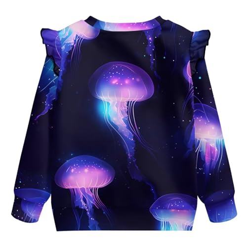 Toddler Girl Sweatshirt Ruffle Fall Clothes Long Sleeve Shirts for Girls Home School Activewear 1-8 Years2