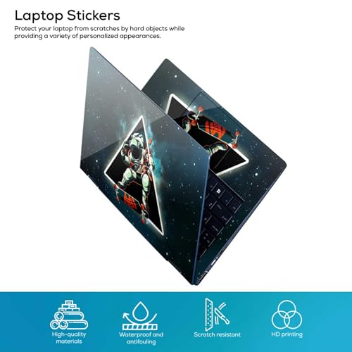 Image of Galaxsia Astronaut Full Body Vinyl Laptop Skin /Sticker /Cover Upto 15.6 Inches Laptops Laminated-Removable-HD Quality Compatible for Hp-Dell-Sony-Lenovo-Asus etc.(15x10 Inches)