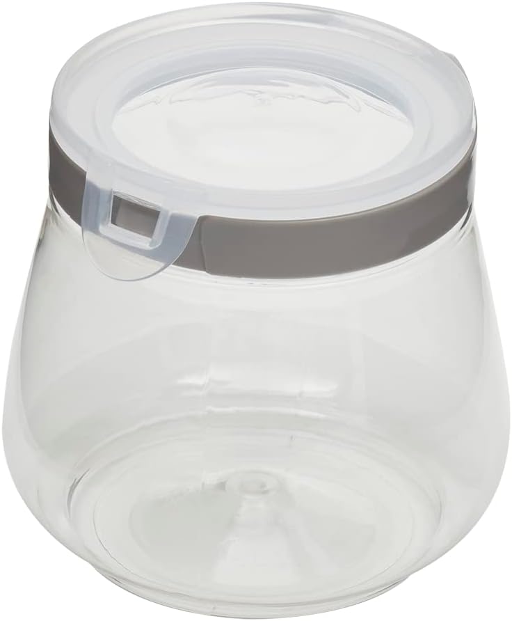 Home Basics 37 oz. Plastic Flip Top Container, Clear | Great for Snacks | Secure Top