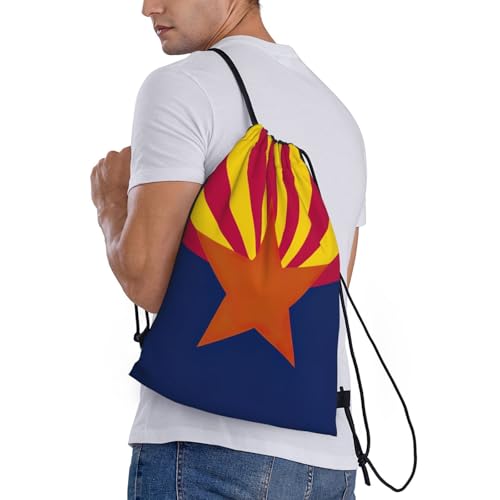 Arizona state flag print Drawstring Bag Sack Gym Bag Ditty Bag for Gym Traveling, Hiking, Yoga, Shopping for Adult3