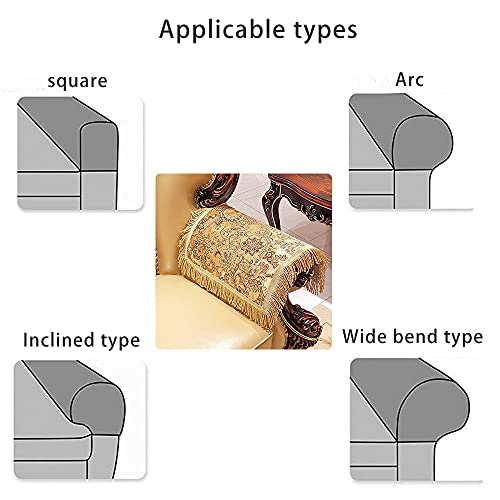 LUFEIJIASHI Luxury Couch Arm Covers,Washable Armrest Cover for Sofa,Anti Slip Recliner Chair Arm Covers Protectors for Leather Sofa Arm Cover Set of 2 (SBDB-Beige)