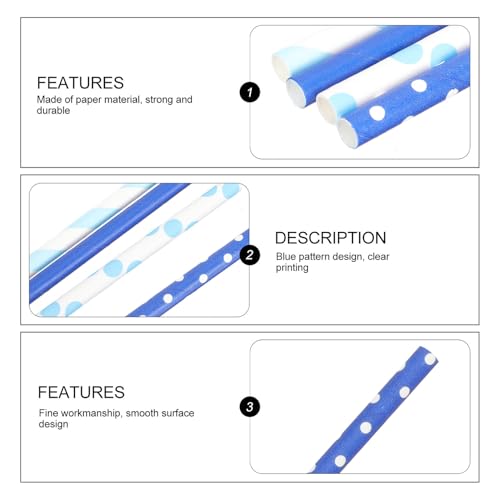 Pitillos Desechables Azules de Papel 19.7 cm miniatura 3