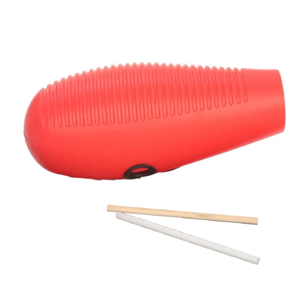 Guiro a Pesce Strumento a Percussione Shaker Professionale Musicale Ritmica per Suono Nitido Adatto per Esplorazione Musicale E Formazione Ritmi, rosso